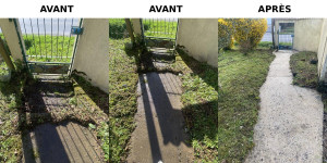 Photo de galerie - Lavage de terrasse ou dalle béton au Karcher thermique