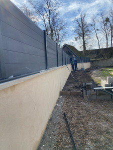 Photo de galerie - Création d’un mur avec clôture 