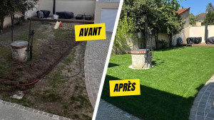 Photo de galerie - Préparation et pose de gazon 130m2