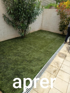 Photo de galerie - Pose de gazon synthétique 