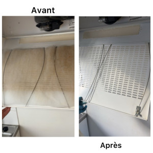 Photo de galerie - Nettoyage hotte avant et après 