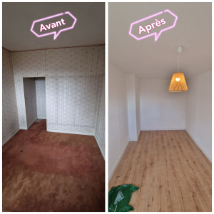 Photo de galerie - Transformation d'une pièce. 
rénovation d'une chambre à coucher.