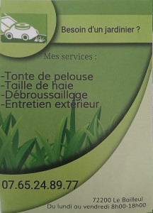 Photo de galerie - Besoin d’un jardinier ?
N’hésitez pas a me contacter,
0765248977
sur un rayon de 40km autour de le bailleul 72200
