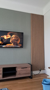 Photo de galerie - Décoration de murs,  
câble  de télévision encastré dans le murs 