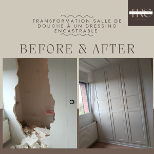 Photo de galerie - Transformation salle de douche à un dressing encastrable 