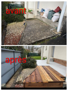 Photo de galerie - Réalisation d'une pose carrelage et bois