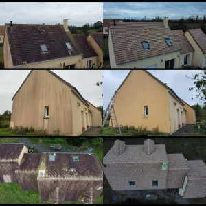 Photo de galerie - Nettoyage toiture et façade.