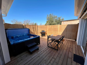 Photo de galerie - Création terrasse plus clôture claustra 