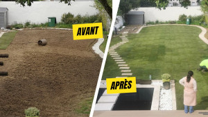 Photo de galerie - Préparation et pose de gazon 200m2
