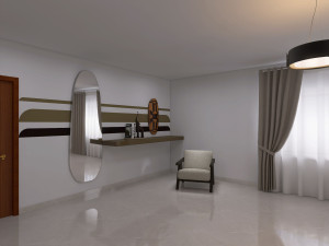 Photo de galerie - Design 3D - magnifique coiffeuse sur mesure conçue pour un
master bedroom - ultra chic et original