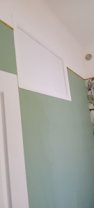 Photo de galerie - Pose d'une plaque contre-plaqué  + peinture pour supprimé le puits de lumière venant de la sdb