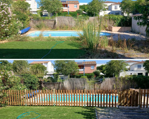 Photo de galerie - Pose d'une clôture de protection pour piscine.