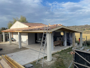 Photo de galerie - Réalisation d’une extension pour une cuisine extérieur 