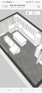 Photo de galerie - Conception d'un salon ouvert avec cuisine.