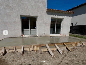 Photo de galerie - Réalisation dalle pour terrasse extérieur 