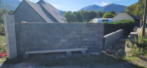 Photo de galerie - Réalisation d'un mur de clôture 