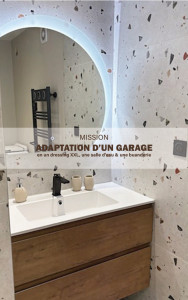 Photo de galerie - Adaptation d'un garage en un dressing XXL, une salle d'eau et une buanderie