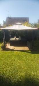 Photo de galerie - Montage divers abris et pergola, création de terrasse bois.