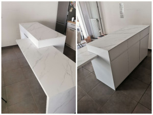 Photo de galerie - Îlot de cuisine avec table d'angle amovible