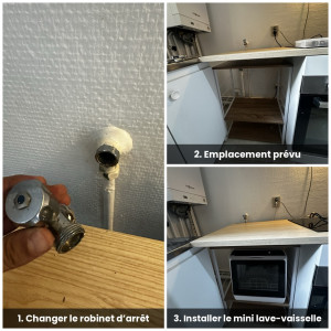 Photo de galerie - Changer le robinet d’arrêt Installer le mini lave-vaisselle