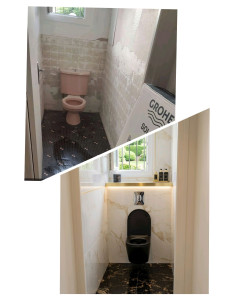 Photo de galerie - Changement WC standard par WC suspendu 
