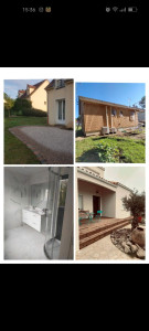 Photo de galerie - Réalisation de bordure décapage d'un chalet réalisation d'une nouvelle salle de bain réalisation d'une terrasse