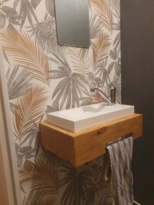 Photo de galerie - Meuble vasque WC fabriquer main