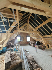 Photo de galerie - Pose de rails et isolation 