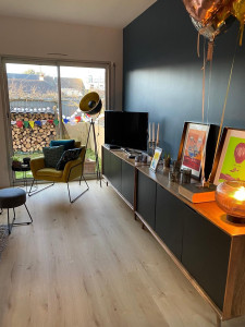 Photo de galerie - Pose et fourniture parquet et peinture velours sur l'ensemble des murs