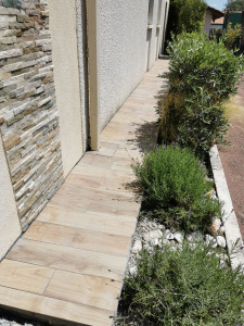 Photo de galerie - Pose de parement plus enduit et carrelage 