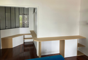 Photo de galerie - Projet agencement salon verrière.