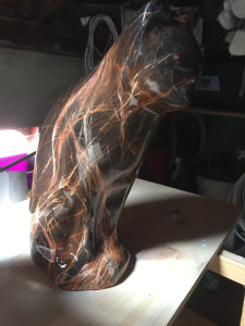 Photo de galerie - Restauration Chat en béton avec Réalisation peinture faux marbre ( après) 2020