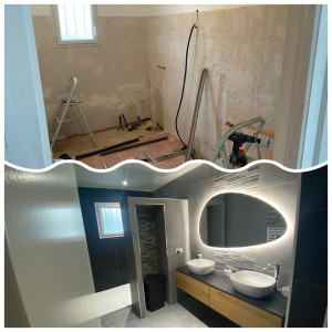 Photo de galerie - Rénovation d’une salle de bains complète 