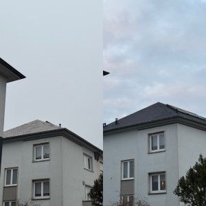 Photo de galerie - Nettoyage + peinture hydrofugé complète sur ardoise 