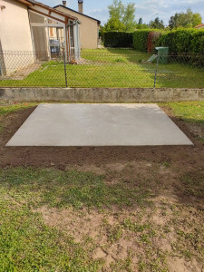 Photo de galerie - Création d'une dalle pour cabanon de jardin