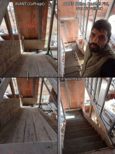 Photo de galerie - J’ai réalisé le coffrage pour séparer les marches de l’escalier, puis j’ai coulé le béton.