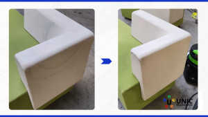 Photo de galerie - Lessivage des canapés réalisé chez un client professionnel.