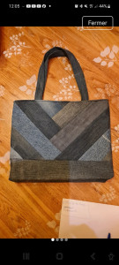 Photo de galerie - Création et confection d'un sac doublé avec poches intérieures 