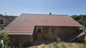 Photo de galerie - Pose de tuile ciment plein ciel avec rive en zinc 