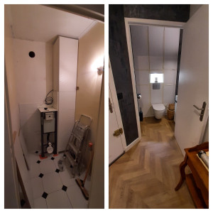 Photo de galerie - Parquet et creation espace toilettes