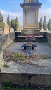 Photo de galerie - Nettoyage de tombe et pierre tombale avant 