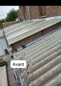 Photo de galerie - Remplacement tôle fibro comme tôle bac acier véranda poulie carbonade