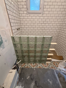 Photo de galerie - Pose de pavé de verre 