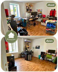 Photo de galerie - Avant-après rangement d'un bureau