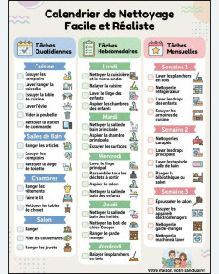 Photo de galerie - Listes des tâches ménagères à effectuer pour la semaine 