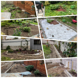 Photo de galerie - Ensemble de bordure cimenté chez un particulier 