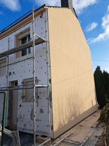 Photo de galerie - Réalisation d’un ITE avec ses enduits