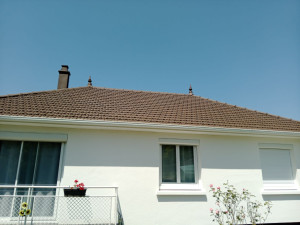 Photo de galerie - J ai fait la peinture sur toit et démonté un cheminée et peint l autre en brun Normand 