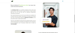 Photo de galerie - Page de contenu d’un client qui voulait un site dans le domaine du marketing en ligne