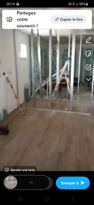 Photo de galerie - Réalisation fausse cloison , délimitation cuisine ,toilette ,salle de bain 
